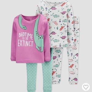 NWT Carter’s girl dinosaurs pjs 2-pk